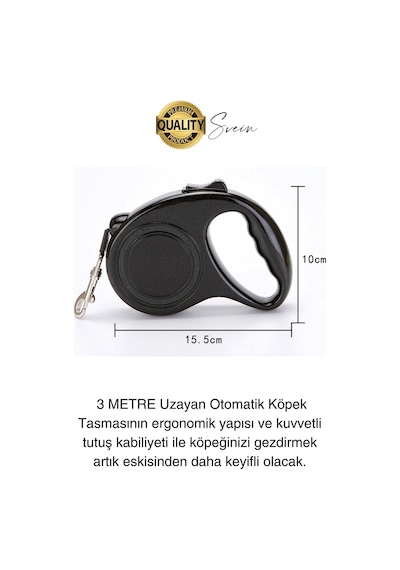 3 Metre Makaralı Otomatik Uzayabilen Geri Çekilebilen Köpek Tasması Boyun Gezdirme Kuvvetli Tutuş Diğer