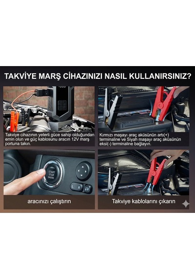 Tarçın 4000a Akü Takviye Cihazı & 150psı Hava Kompresörü + Taşıma Çantası