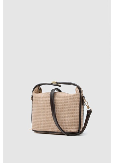 Shule Bags Hobo Hasır Çapraz Çanta Bej Bej
