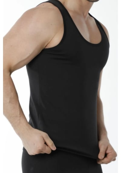 Sweet Sauna Orjınal Fitform Spor Erkek Siyah Düz Termal Şort Atlet Takımı Siyah