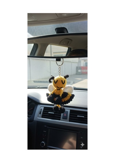 Arı Amigurumi Anahtarlık Sarı