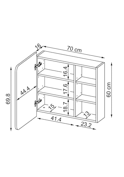 Likya Kulpsuz Tek Kapaklı Açık Raflı Aynalı Mdflam 70 Cm Aynalı Banyo Üst Dolabı Beyaz Likya Kulpsuz Tek Kapaklı Açık Raflı Aynalı Mdflam 70 Cm Aynalı Banyo Üst Dolabı Beyaz