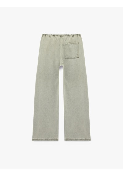 Koton Beli Bağcıklı Cep Detaylı Bol Paça Denim Pantolon Gri 6sal40041md