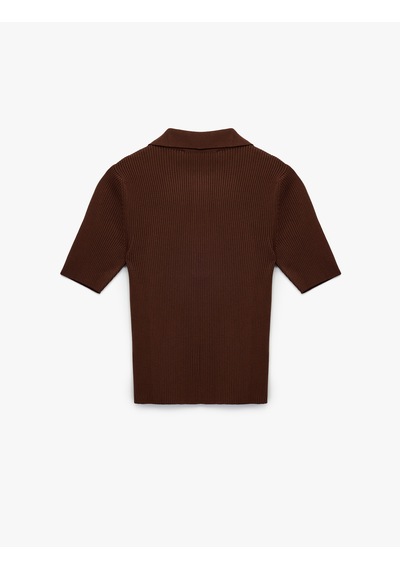 Koton Regular Fit Yarım Düğmeli Kısa Kollu Polo Yaka Triko Kazak Kahverengi 6wak90338ht Kahve Koton Regular Fit Yarım Düğmeli Kısa Kollu Polo Yaka Triko Kazak Kahverengi 6wak90338ht Kahve
