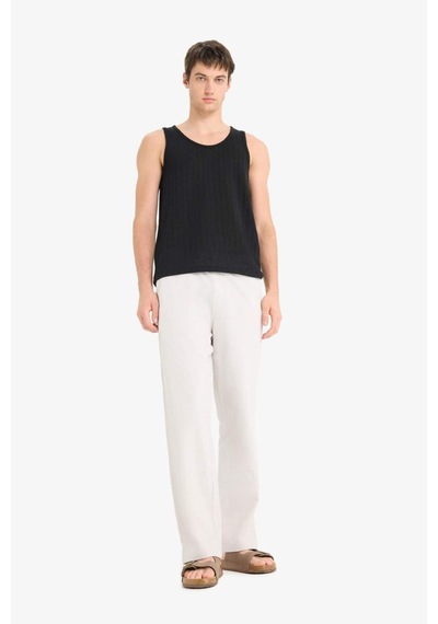 DeFacto Beli Bağcıklı Wide Leg Geniş Paça Eşofman Altı E5212AX25SMGR470