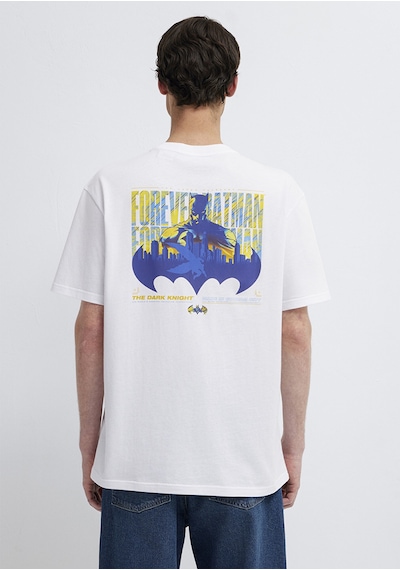 Mavi - Batman Baskılı Beyaz Tişört 0613204-620
