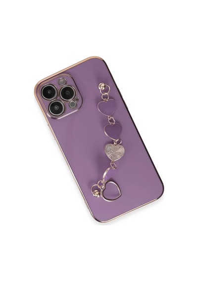 Newface Apple iPhone Uyumlu 13 Pro Kılıf Esila Silikon - Mor Diğer