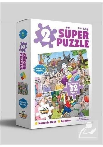 Mercankitap 2 Süper Puzzle Nasrettin Hoca-Keloğlan 32 Parça