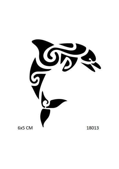 Airbrush Tattoo Tribal Yunus Yapışkanlı Stencil Süsleme Ve Boyama Kalıbı
