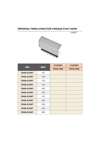 Fett 100mm Harvest Kepenkli Torna Aynası İçin 4 Lü Set Yumuşak Ayak Takımı