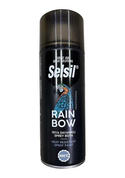 Selsil Rainbow Akrilik Sprey Boya 690 Derece Isıya Dayanıklı Siya