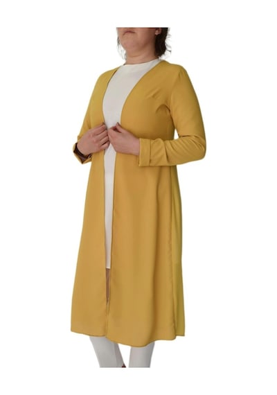Kadın Sarı Tunik 2 Li Krep Şifon Ms01161 Bgl-St02165