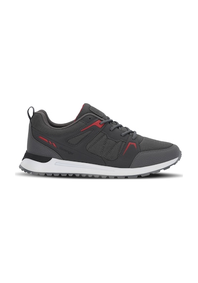 Slazenger Oryon I Erkek Koyu Gri / Kırmızı Koşu & Yürüyüş Spor Ayakkabısı Gri - Kırmızı