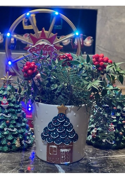 El Yapımı Christmas Ev Vazo Saksı Renkli