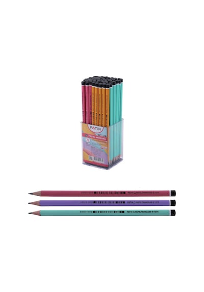 Fatih Kurşun Kalem Üçgen Mercanlı Pastel Renkli 12070 Çok Renkli