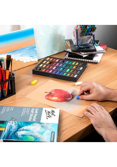 Yumuşak Pastel Yarım Çubuklar 48 Adet, Pastel Sanat Malzemeleri, Sanatçı Kalitesinde Pasteller, Ekstra Yumuşak Ve Genel