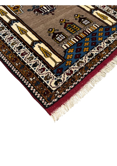 El Dokuma Sıfır Yahyalı Halısı Vizon Seccade 80x115 Yün Namazlık