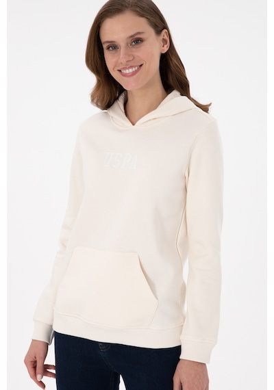 U.S. Polo Assn. Kadın Krem Kapüşonlu Basic Sweatshırt 50289536-VR071