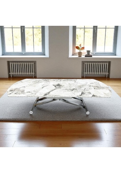 Oval Yan Baştan Açılır Akıllı Masa Üst Tabla Mdf Yüksekliği Ayarlanabilir Pratik Krom Kaplama Beyaz Mermer Oval Yan Baştan Açılır Akıllı Masa Üst Tabla Mdf Yüksekliği Ayarlanabilir Pratik Krom Kaplama Beyaz Mermer