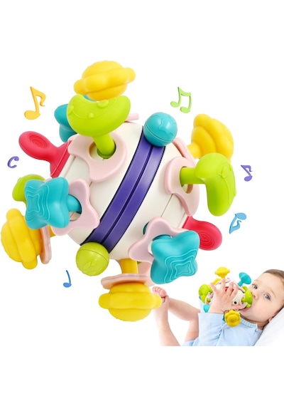 Bebek Oyuncağı Çıngıraklı Diş Kaşıyıcı Duyusal Montessori Oyuncak 6 İn 1 Bebek Oyuncağı