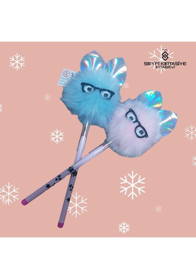 2 Adet Peluş Başlıklı Yumurtlayan Kurşun Kalem Tavşan