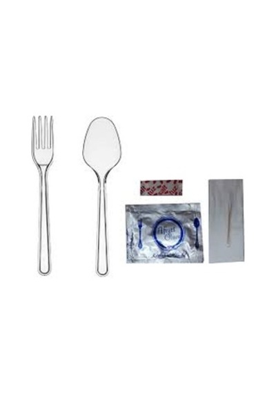 Plastik Çatal+Kaşık Lüks Yemek Seti 50Li 50 Adet