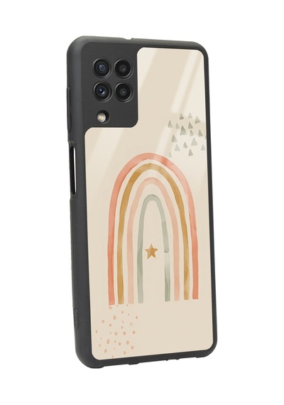 Samsung Uyumlu A-22 Suluboya Art Tasarımlı Glossy Telefon Kılıfı Çok Renkli