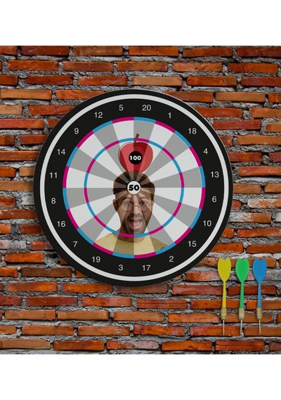 Bk Gift Kişiye Özel Fotoğraflı Eğlenceli 40cm Dart Oyun Seti Model 3