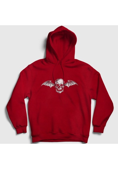 Presmono Unisex Logo Avenged Sevenfold Kapüşonlu Sweatshirt Kırmızı