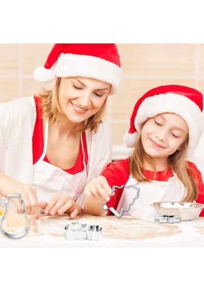 Yılbaşı Temalı Kurabiye Kalıbı Metal Kopat Set Goldcakes