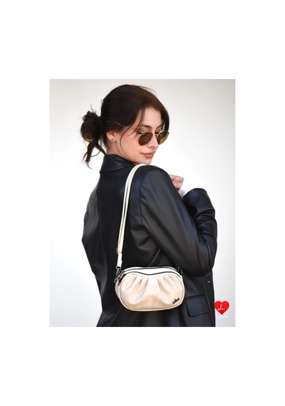 Jara Bag Uruz Çok Bölmeli Mini Clutch Omuz Çantası Krem Standart Jara22-3 Açık Vizon