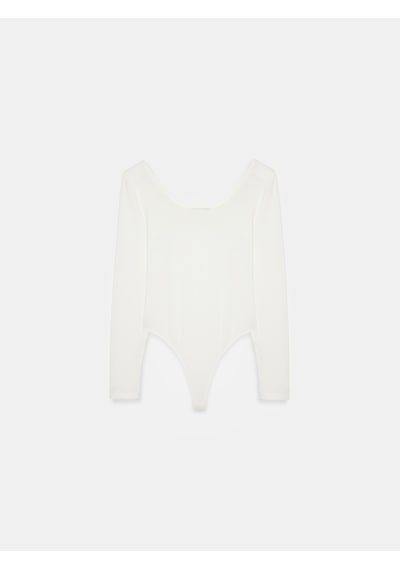 Dilvin 32776 Oval Yaka Bodysuit-ekru