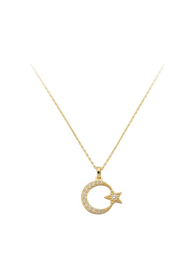 Altın Ay Yıldız Kolye G11434