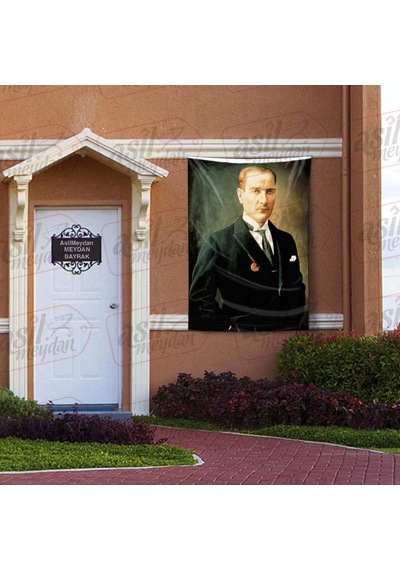 Şık Takım Elbiseli Sivil Gazi Mustafa Kemal Atatürk - Poster Bayrak 100x150 Cm 1