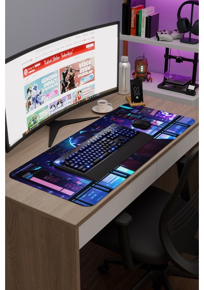 Va-11 Hall-a Kaymaz Dikişli Kauçuk Oyuncu Mousepad V2 - 90x40 Xxl Gaming Mouse Pad Fare Altlığı