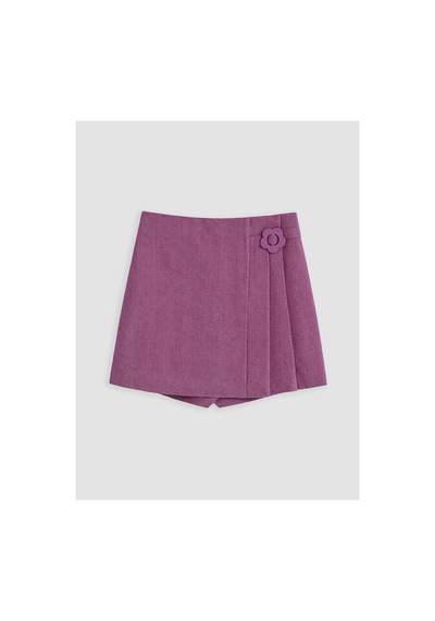 LC Waikiki Alıta Cıty Farkıyla Lcw Kids Mor Düz Kız Çocuk Şort Etek Mor - 928166362 Mor