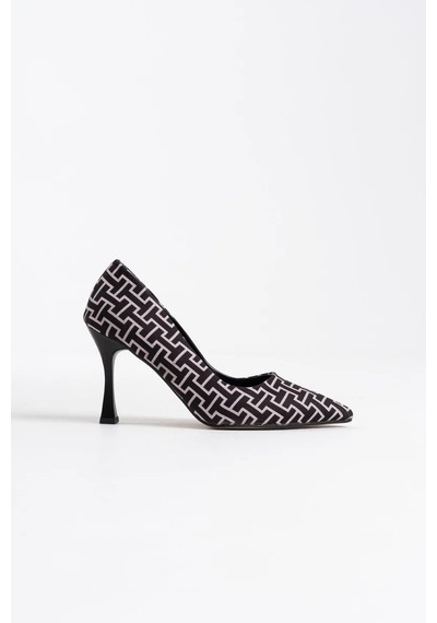 Trendella Kadın Siyah Desenli Stiletto Tr08ms12a