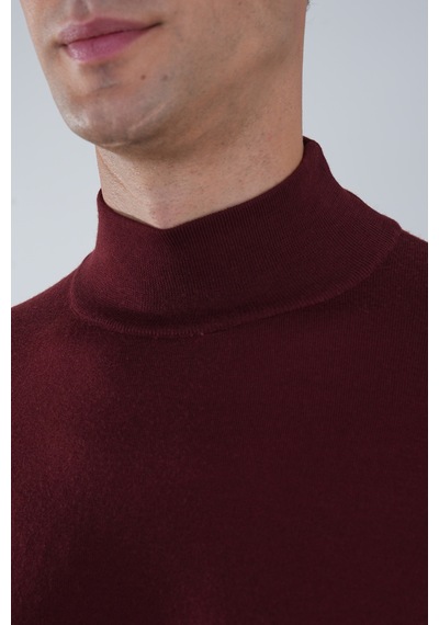 Bisse Erkek Yün Basic Yarım Balıkçı Yaka Triko Bordo Tr23knos23210 D25 Bordo