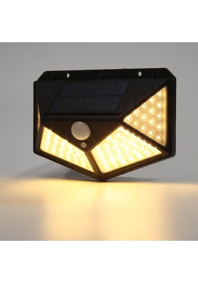 Menfry 50w Solar Güneş Enerjili Duvar Aplik 100 Ledli Bahçe Aydınlatması Sensörlü Duvar Armatür Diğer