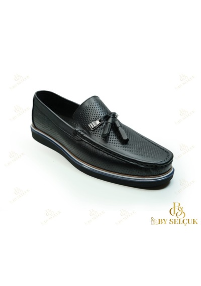 Loafer Eva Taba Siyah Deri