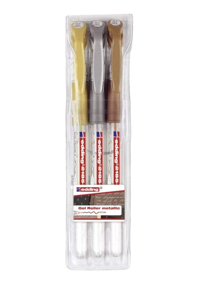 Ayrex 2185 Jel Roller - Altın, Gümüş, Bakır Metalik - 3 Kalem - 0,7 Mm Genel