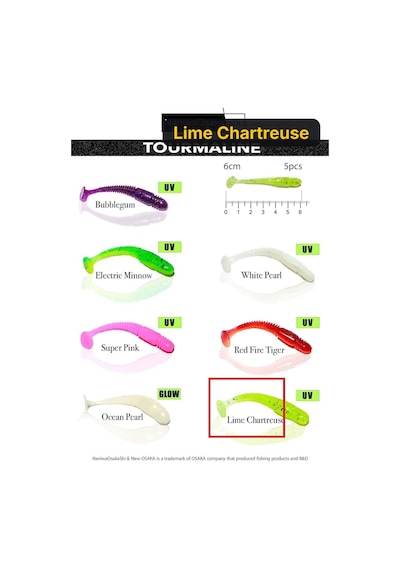 Naniwaosakashi Tourmaline 6cm 5'li Paket Silikon Yem