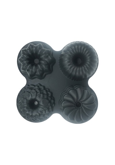 Viona 4'lü Muffin Döküm Kek Kalıbı Siyah Siyah