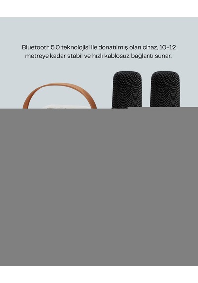 Hubrendy Tekno Bluetooth 5.0 Destekli Kablosuz Karaoke Hoparlör