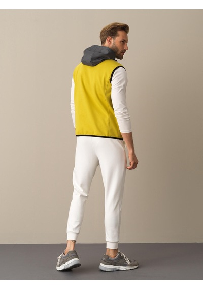 Xint Sarı Regular Fit Kapüşonlu Pamuklu Yelek 195040