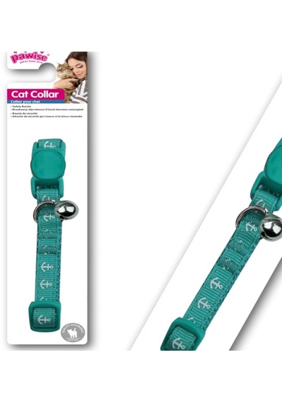 Pawise - 919 - Çapa Desenli Yeşil Kedi Boyun Tasması - Aconcept - 30 Cm Diğer