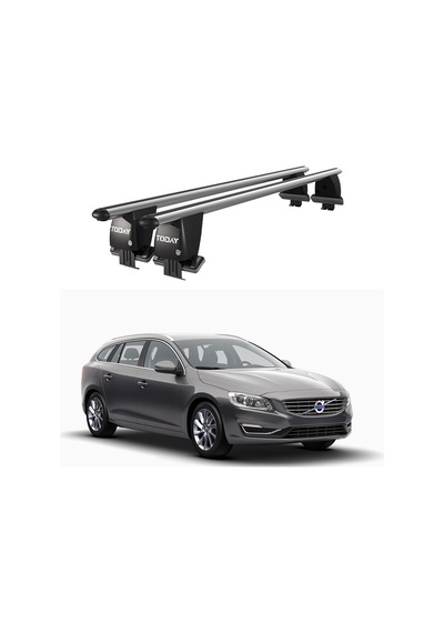 Royal Volvo V60 2010-2011 Uyumlu Gri Kilitli Ara Atkı Port Bagaj Tavan Barı