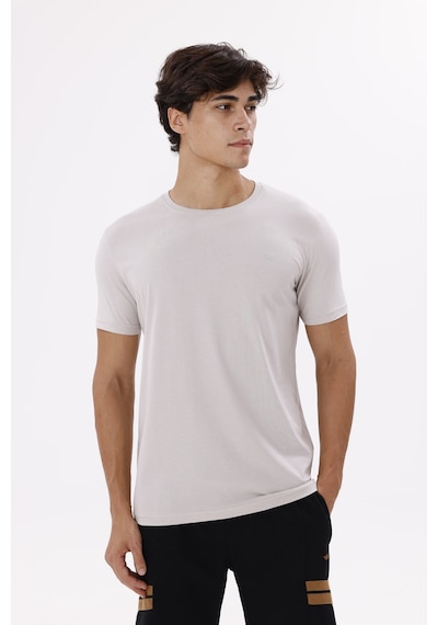 Rowinger Rahat Kesim Pamuklu Bisiklet Yaka Basic Tişört Grey