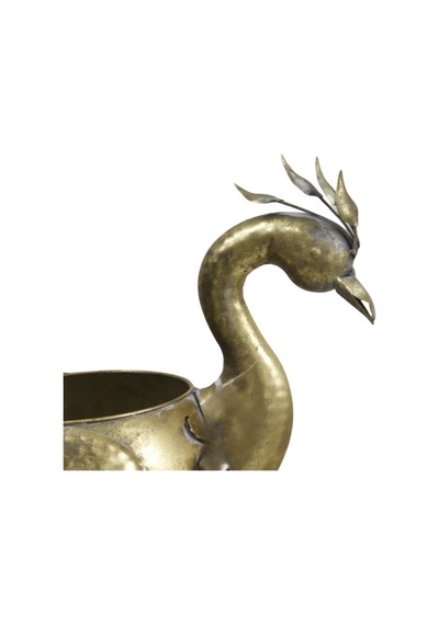 T.concept Dekoratif Dayanıklı Metal Saksılı Tavus Kuşu Aksesuar Gold Renk