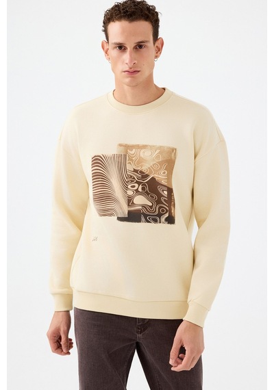 Loft Erkek Sweatshirt Krem